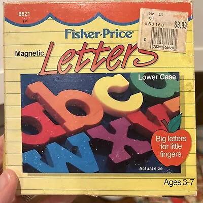 Vintage Fisher-Price Magnetic Letters In Box 1986-missing “y” And Extra “s T” • $11