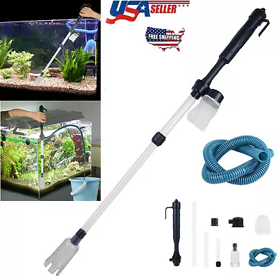 $11.99 • Buy Electric Aquarium Fish Tank Siphon Pump Vacuum Gravel Water Filter Cleaner Pipe
