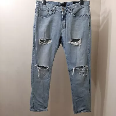 Bullhead Denim Co. Slim Distressed Jeans Mens Size 33x29 Stretchy Light Wash • $12.49