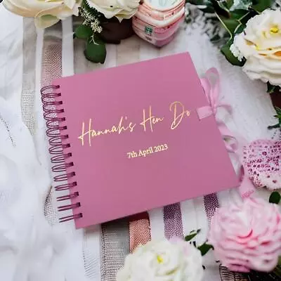 £14.99 • Buy Personalised Pink Hen Night Do Guest Book Scrapbook Or Photo Album WSPR-52-PNK