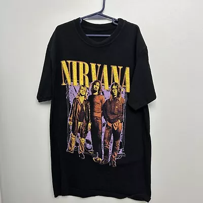 M & O Gold T-Shirt Nirvana Black Medium Vintage Kurt Cobain • $67.74