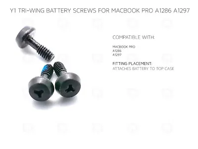 3 X Genuine Screws For MACBOOK PRO A1286 A1297 Battery Screw Parts Y1 Tri-wing • £3.49