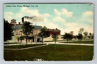 Michigan City IN-Indiana State Prison Guard Tower Wall C1910 Vintage Postcard • $7.99