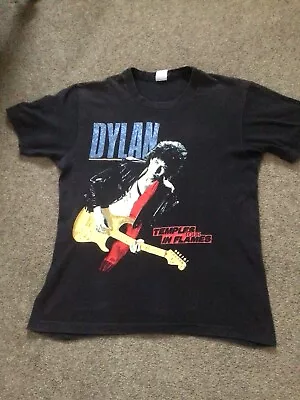 Bob Dylan Vintage Temples In Flames Tour Europe 1987 T Shirt. Size M. • £55