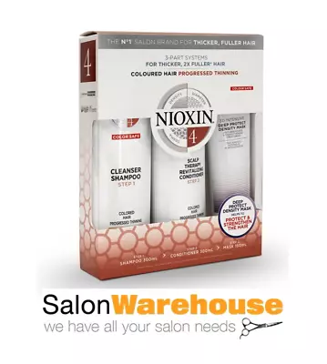 Nioxin System 4 Colored Hair Progressively Thinning Shampoo Conditioner Mask Tri • $64.95