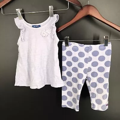 Naartjie 2pc Kids Tank Top Pants Set Purple Cotton Blend Polka Dot Boho 2T Girls • $27