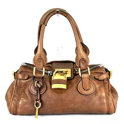 Authentic Chloe Paddington Leather Handbag Brown Gold • £136.72