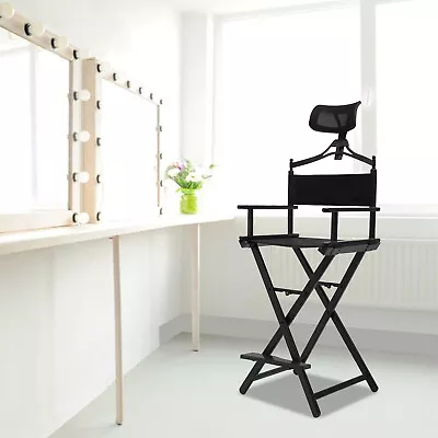 Portable Folding Directors Chair Makeup Artist Chair With Headrest Aluminum USA • $119.99