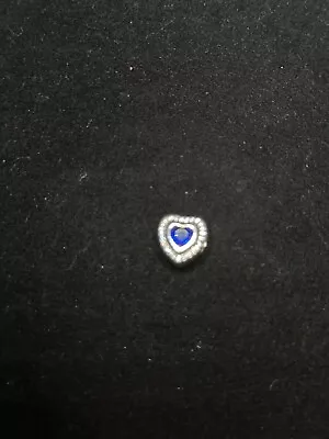 Pandora Sparkling Levelled Heart Charm Blue NEW • £17