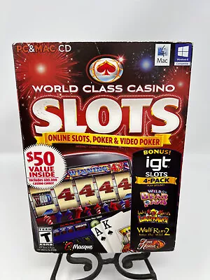 IGT Slots: World Class Casino Slots (Windows/Mac 2015) Rated T With Box Sleeve • $12.01