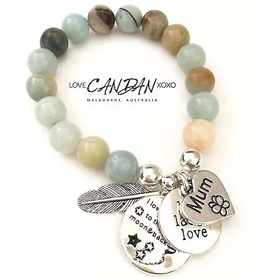 Mum Gift I Love You To The Moon And Back Bracelet Live Laugh Love Angel Charms • $26.75