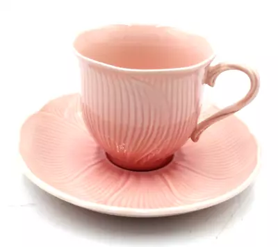 VTG 1980's Mikasa Larry Laslo Spring HIBISCUS Pale Pink #FT125 Cup & Saucer Set • $16.50