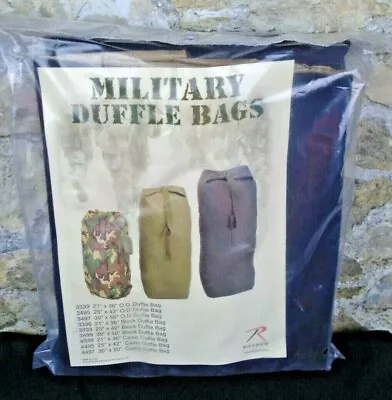 NOS Rothco Tactical Black Military Top Load Duffle Bag 25 X42  Style 3333 Canvas • $19.95