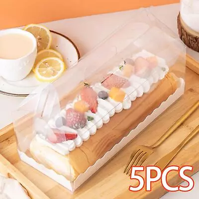 5 Pieces Clear Cake Box With Handle For Picnics Baby Showers Valentines • £17.12