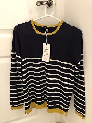 Gorgeous Joules Jumper Size 12 BNWT Navy White Joules Striped Jumper New • £24.99
