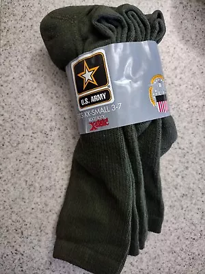 USGI Army Military Green Boot Socks Calf Length 3 Pair USA Made XX Small 3-7 New • $8.99