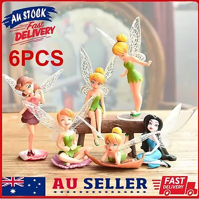 6PC Tinkerbell Fairies Princess Peter Pan Figures Doll Toy Cake Topper Decor Set • $9.99