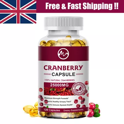 Cranberry Extract Capsules Urinary System Health Potent Antioxidant 120pcs • £11.36