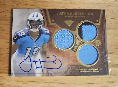 2013 Topps Triple Threads #119 Rookie Autographed Triple Relics JUSTIN HUNTER/99 • $15