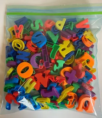 VTG Lot Mixed Colors And Sizes 145 Plastic Magnetic Fridge Alphabet Letters • $10