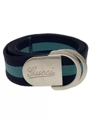 GUCCI Belt BLK Striped Sherry Line 189812 • $167.76