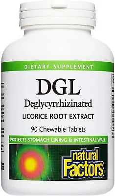 Natural Factors DGL Deglycyrrhizinated Licorice Root Extract 90 Chewable Tabs • £17.99