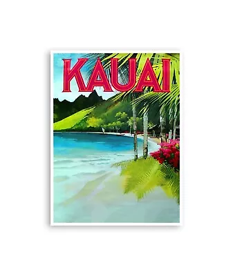 Kauai Art Print Hawaii Travel Poster Office Or Home Decor 12x16  H1342 • $16.99