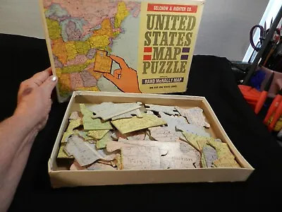 Vintage 70's United States Map Puzzle 21x14 Complete • $9.99