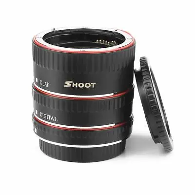 SHOOT XT-364 Auto Focus AF Macro Extension Tube Adapter Ring Set For Canon EF/EF • £18.11