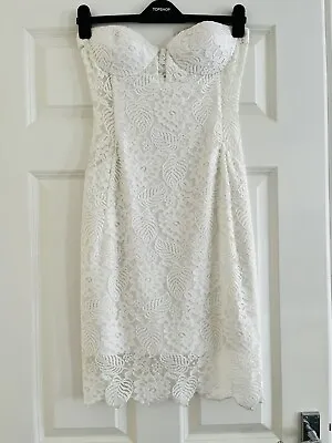 £30 • Buy Celeb Boutique White Lace Bandeau Dress - Size XS 6-8