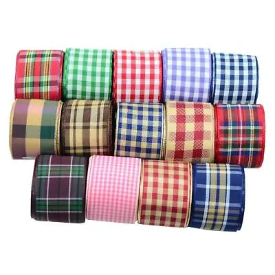 15pcs Polyester Plaid Stripes Ribbons For DIY Clothing Hair • £7.52