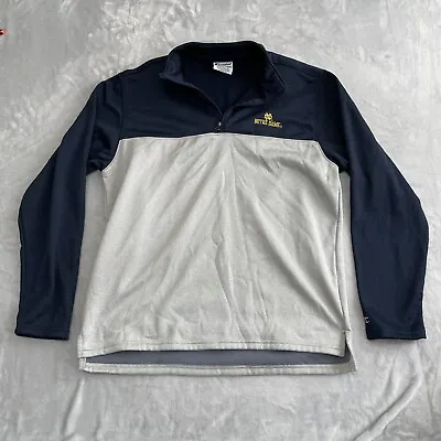 Notre Dame Fighting Irish Sweater Men Large Blue Quarter Zip Champion Sweatshirt • $24.89