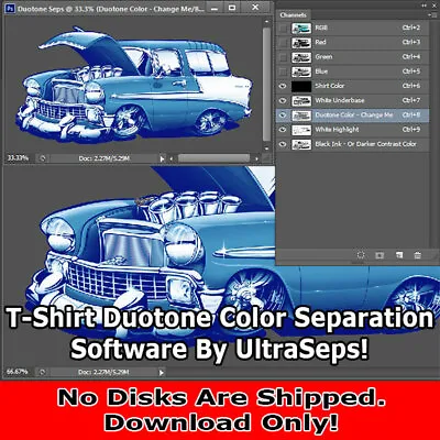 Duotone T-Shirt Screen Printing Color Separation Software - By UltraSeps! • $49