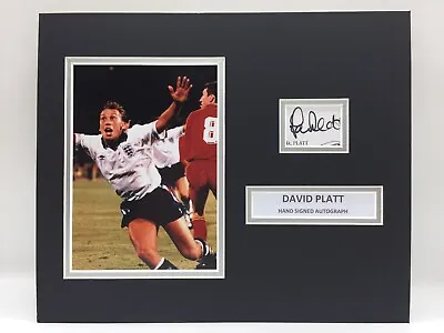 RARE David Platt England Signed Photo Display + COA AUTOGRAPH WORLD CUP 1990 • £39.99