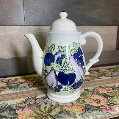 Vintage Italian Fruit Teapot Pottery Ceramic Italian Tea ￼ • $29