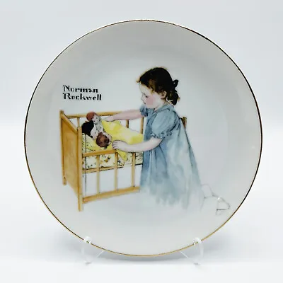 NORMAN ROCKWELL Vintage  Sleep Tight  Collectors Edition Plate With Gold Rim • $17.99