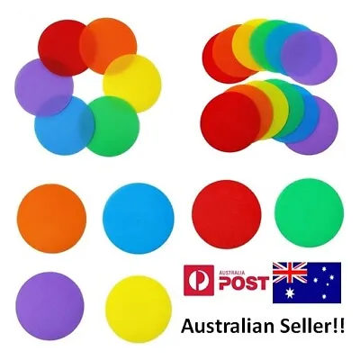 Carpet Markers Circles 100mm Diameter 7 Colours Classroom Prop Sit Dots Spots • $8.95
