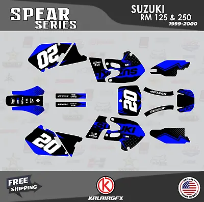 Graphics Kit For SUZUKI RM125 RM250 1999 2000 99 00 Spear Series - Blue • $87.99