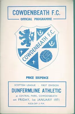 Cowdenbeath V Dunfermline Athletic 01 Jan 1971 League • £2.99
