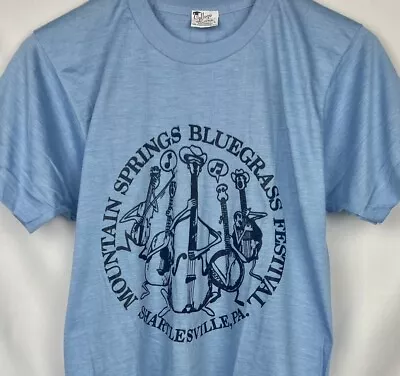 Vintage NOS 80s Mountain Springs Bluegrass Festival T-shirt Mens L Single Stitch • $24.50