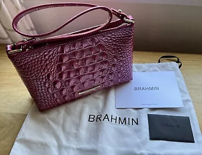 BRAHMIN Melbourne LORELEI Small Leather Shoulder Bag POTION Hot Pink Fuchsia • $100