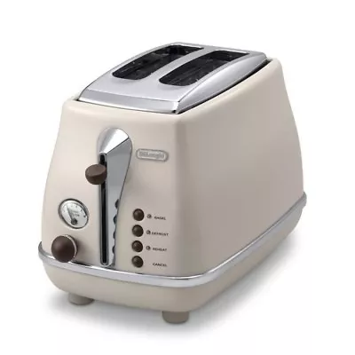 Delonghi Icona Vintage Popup Toaster Dolce Beige Ctov2003J-BG NEW • $333.86