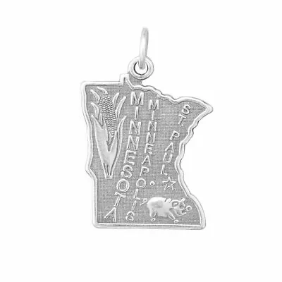 Minnesota State Charm Rough Shape Pendant 925 Sterling Silver Men/ Women Jewelry • $41.80