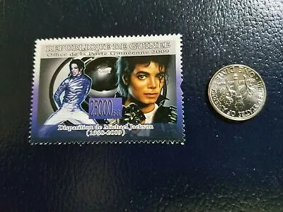 Michael Jackson Singer Scream 2009 Republique De Guinee Perforated Stamp (b) • $4.99