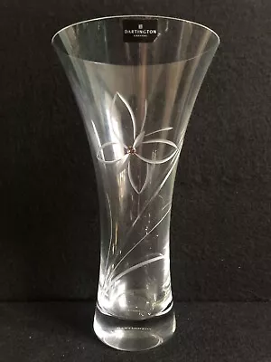 Dartington Crystal Glitz Butterfly Spray Flower Vase With Crystal Grey Cut 25 Cm • £45