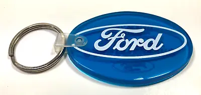 Vintage FORD Blue RUBBER OVAL KEYCHAIN Canby OREGON Portland Key Fob Ring Truck • $15