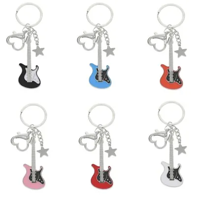Classic Guitar Bass Key Chain Musical Instrument Pendant Key Ring Men Women • $2.84