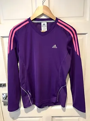 £11.49 • Buy Adidas Running T-shirt UK12 Response Formotion Long Sleeve Gym Top Size 12 *vgc*