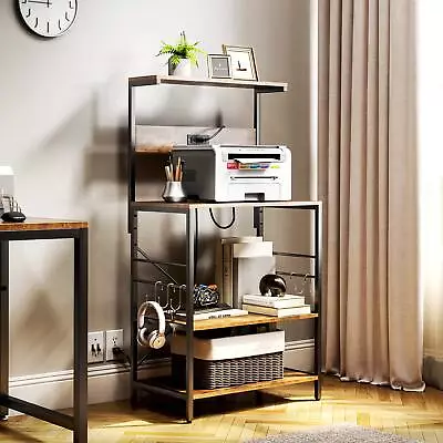 4 Tier Kitchen Baker's Rack Microwave Oven Stand With Power Outlet Storage Shelf • $76.99