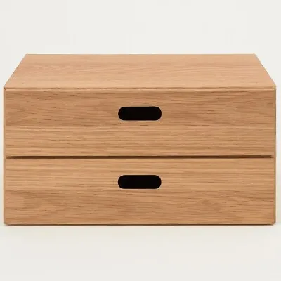 Muji Stucking Chest Oak Half Drawer 2-drawers W37 X D28 X H18.5cm Japan NEW • $118.88